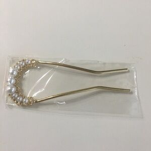 Pearl double pin for hair accessories